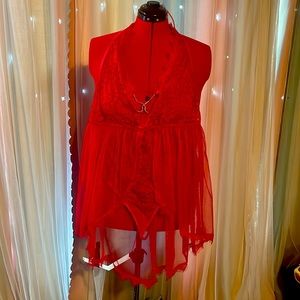 New with out tags red lace teddy
